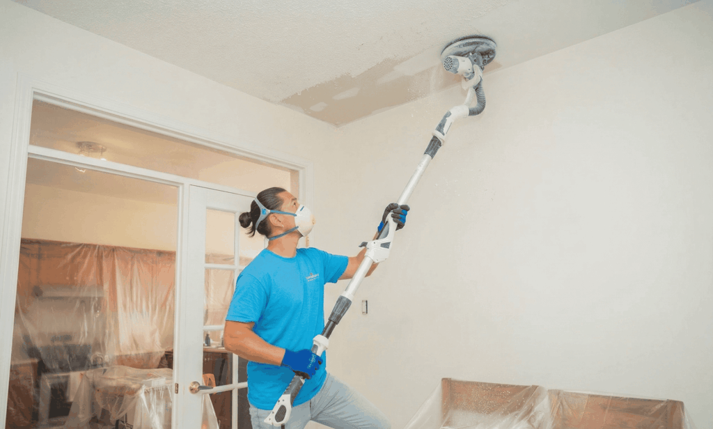 Paintastic professional removing popcorn ceiling